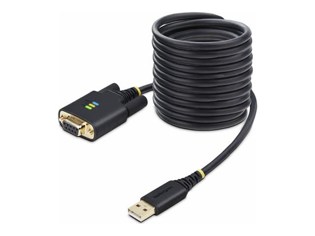 STARTECH.COM - StarTech 10ft (3m) USB to Null Modem Serial Adapter Cable, Interchangeable DB9 Screws/Nuts, COM Retention, USB-A to RS232, FTDI, Level-4 ESD Protection, Windows/macOS/ChromeOS/Linux - Rugged TPE Construction (1P10FFCN-USB-SERIAL)
