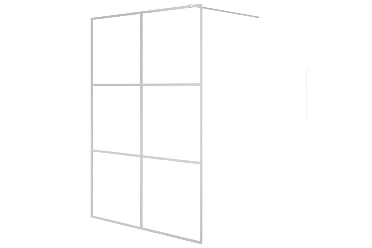 vidaXL 152119 Walk-in Shower Wall Silver 140x195cm Clear Esg Glass