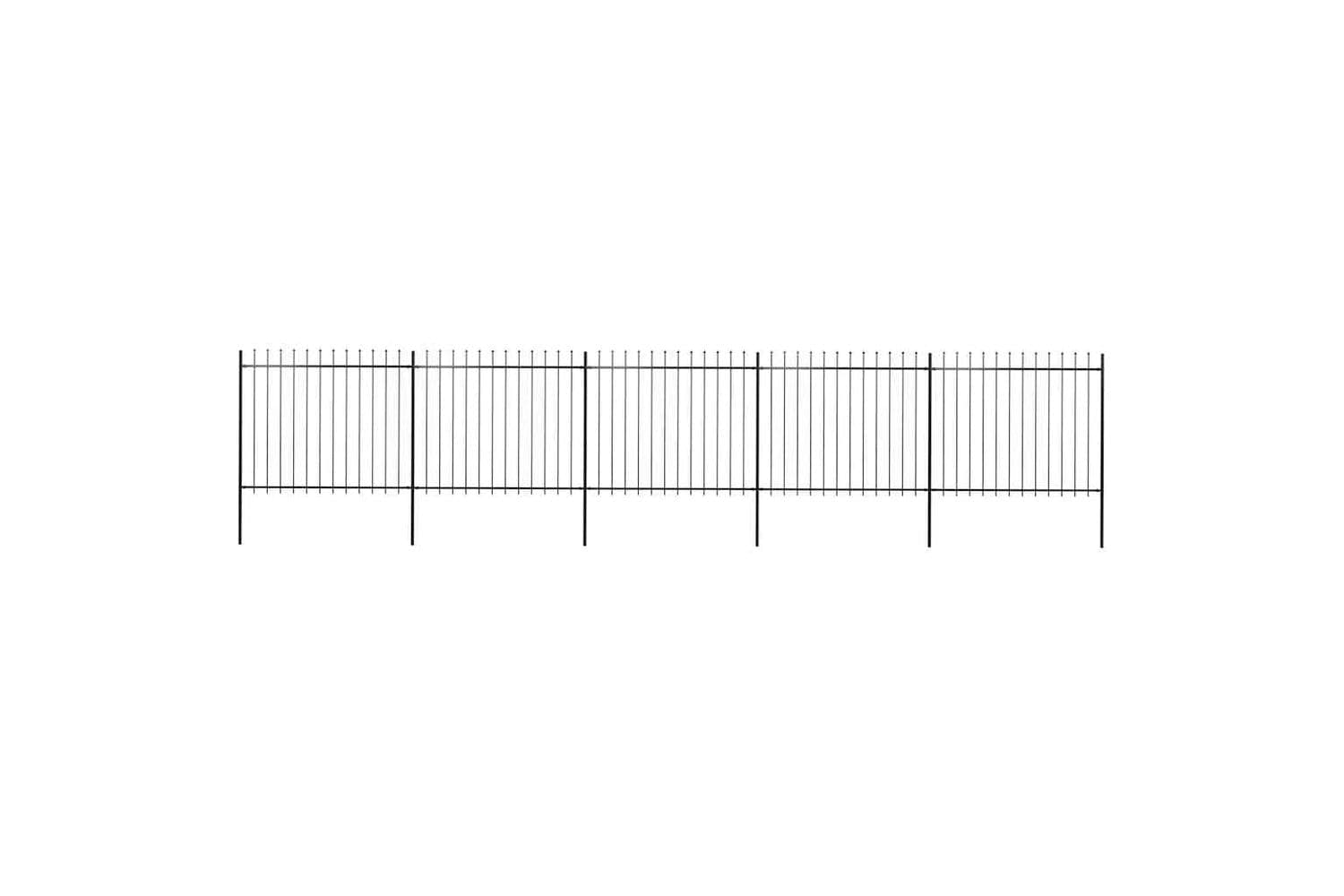 Vidaxl 277633 Garden Fence With Spear Top Steel 8.5x1.5 M Black