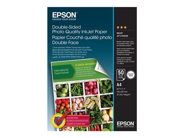 EPSON - Double-Sided Photo Quality Inkjet Paper - photo paper - matte - 50 sheet(s) - A4 - 140 g/m²