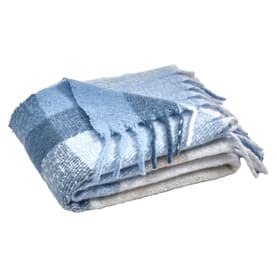 Faux Mohair Throw Blue