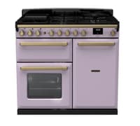 Rangemaster Estel Deluxe 100cm Dual Fuel Range Cooker - Heather with Brass Trim | ESDL100DFPHTH/AB1