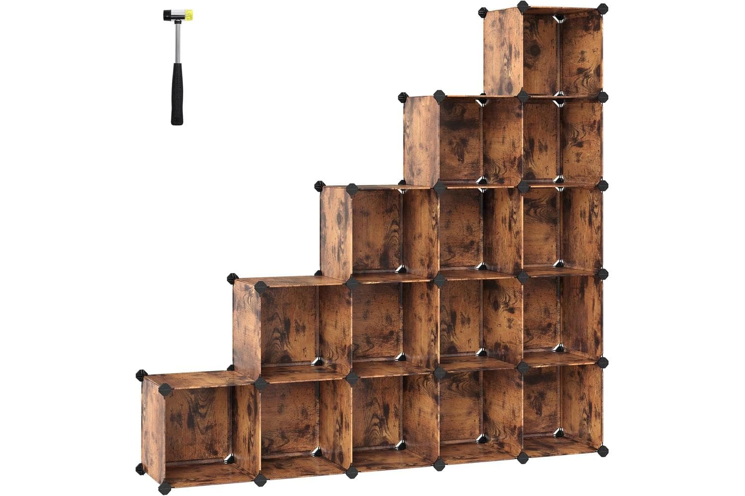 Songmics Modular Wall Rack | 15 Cube Storage | Pp Plastic | 123 X 31 X 123 Cm