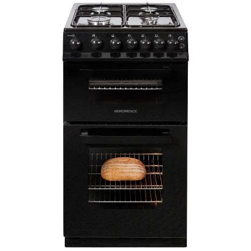 NORDMENDE            50CM LPG GAS TWIN CAVITY FREESTANDING COOKER BLACK