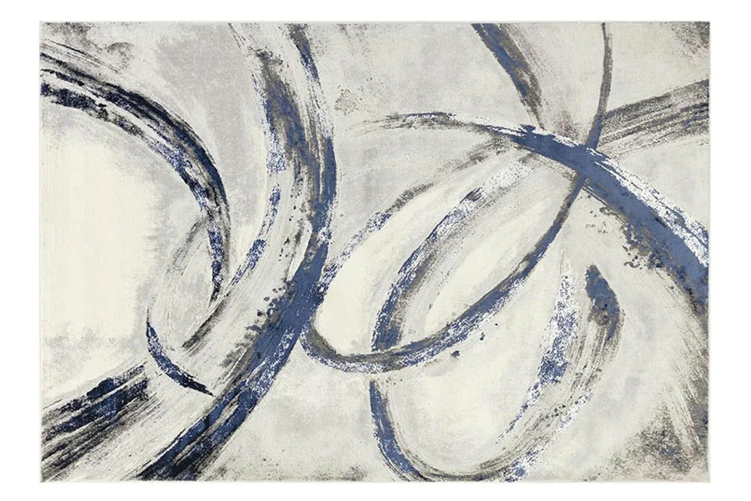 Swirl Abstract Rug | Grey/Blue | 120 x 170 cm