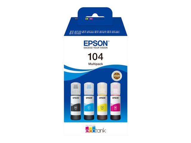 EPSON - EcoTank 104 - 4-pack - black, yellow, cyan, magenta - original - ink refill