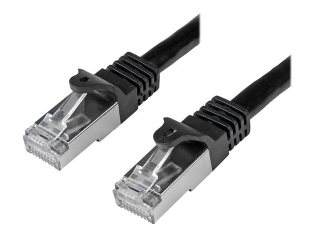 STARTECH.COM - Startech 3m CAT6 Ethernet Cable, 10 Gigabit Shielded Snagless RJ45 100W PoE Patch Cord, CAT 6 10GbE SFTP Network Cable w/Strain Relief, Black, Wiring is UL Certified/TIA - Category 6 - 26AWG (N6SPAT3MBK) - patch cable - black