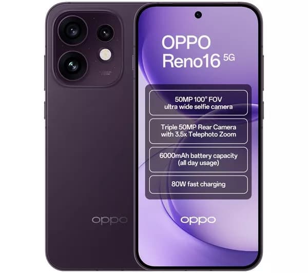 OPPO Reno16 5G - 512 GB, Purple Black