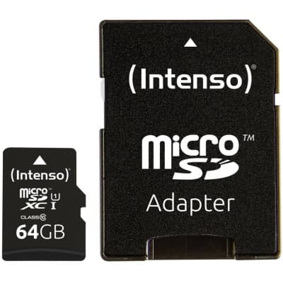 Intenso 64GB Micro SD Card With Adaptor | 3433490