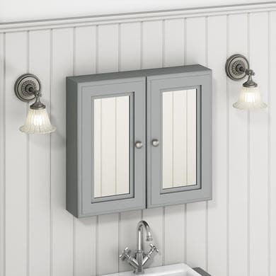 ONLY OPENED - Westbury 667mm Mirror Cabinet - Matt Mid-Grey