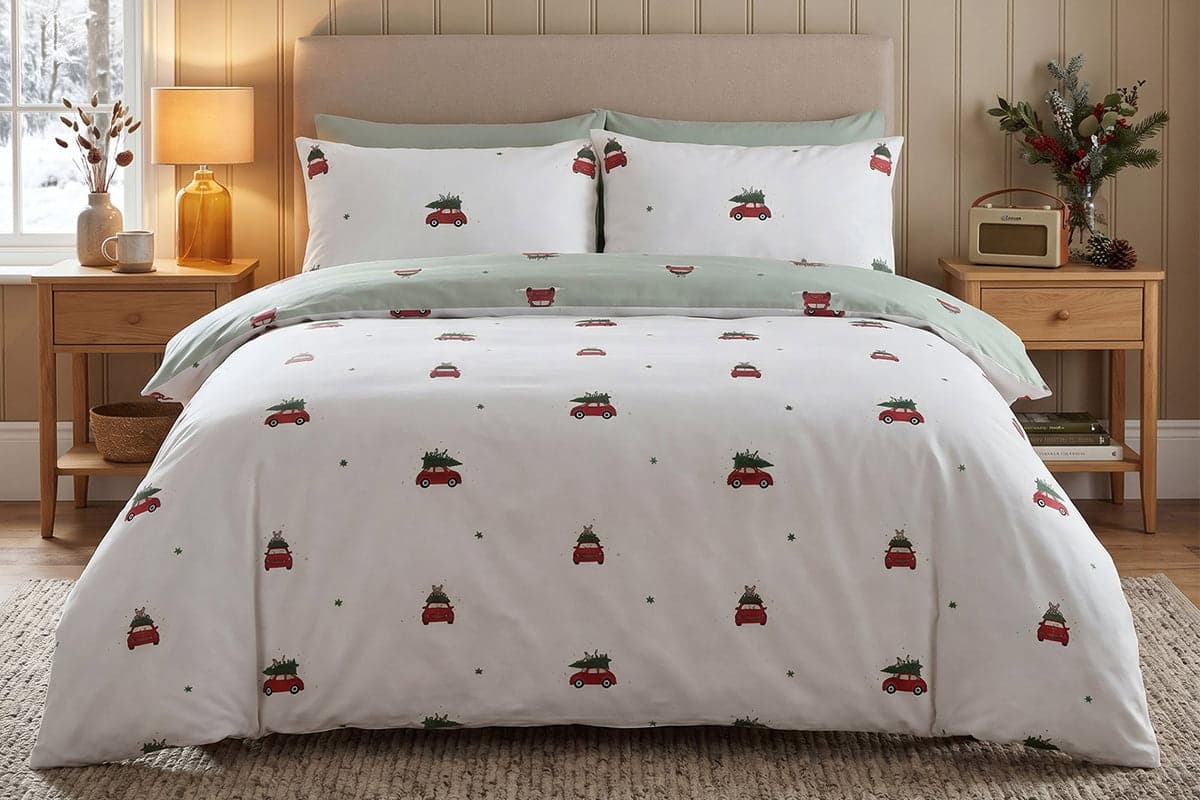 So Soft | Driving Home Duvet Cover Set | White | Double