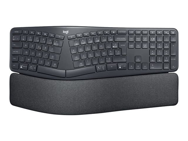 LOGITECH - ERGO K860 - Keyboard - wireless - 2.4 GHz, Bluetooth 5.0 - AZERTY - French - graphite