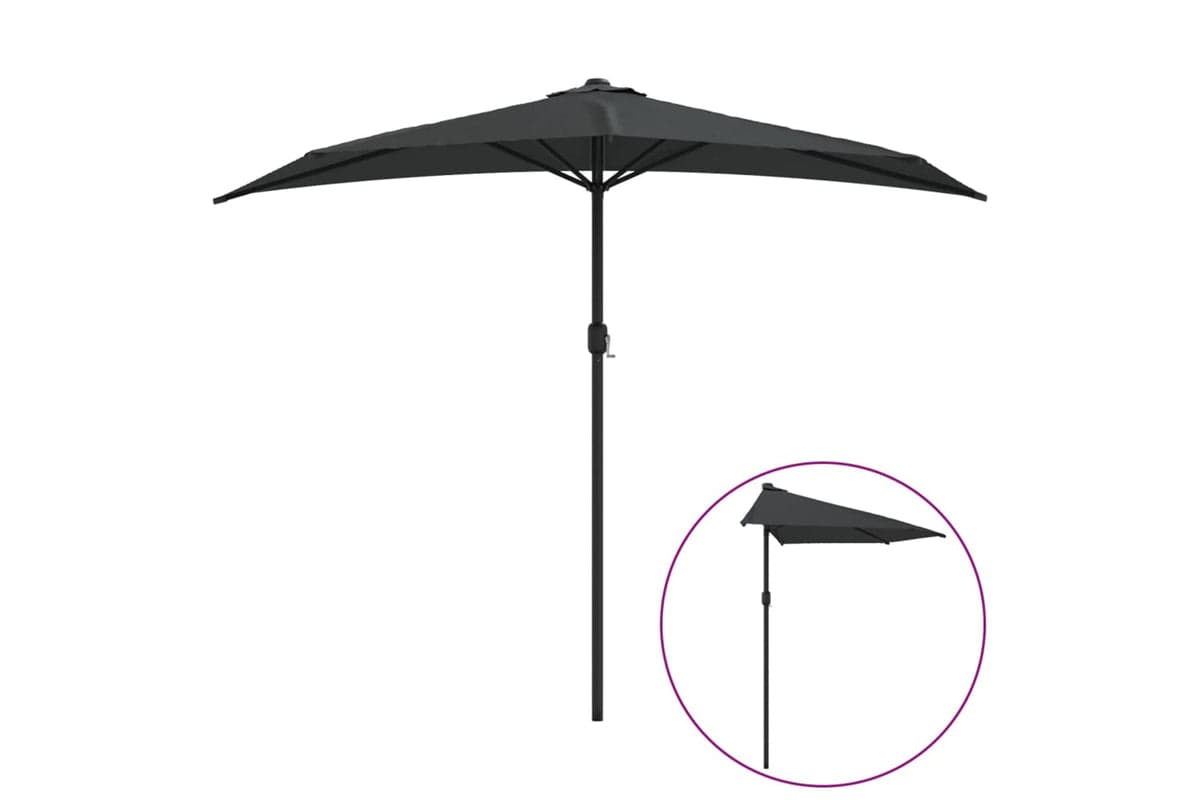 vidaXL 44589 Balcony Parasol With Aluminium Pole Anthracite 270x144cm Half