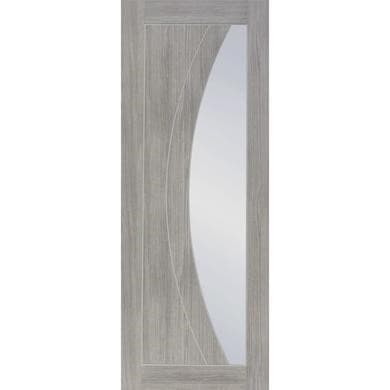Internal Grey Laminate Glazed Door with Clear Glass - Pre-Finished - 2040 x 726 x 40mm - Salerno - XL Joinery