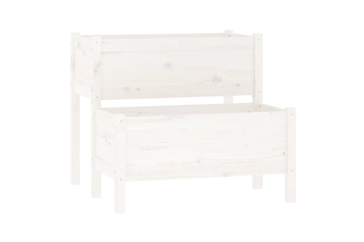 vidaXL 822258 Planter White 84.5x84x75cm Solid Wood Pine