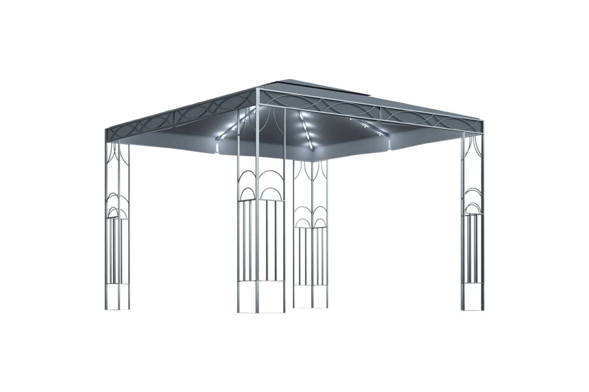 vidaXL 3070339 Gazebo With Led String Lights 300x300cm Anthracite