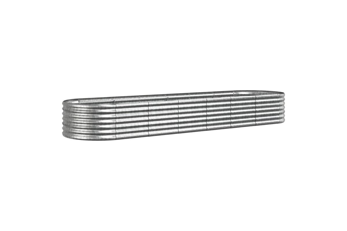 vidaXL 318927 Garden Raised Bed Powder-coated Steel 296x80x36cm Silver