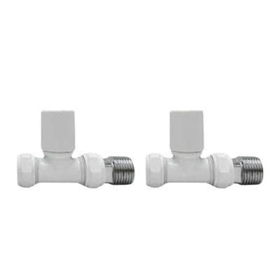 White Round Straight Radiator Valves