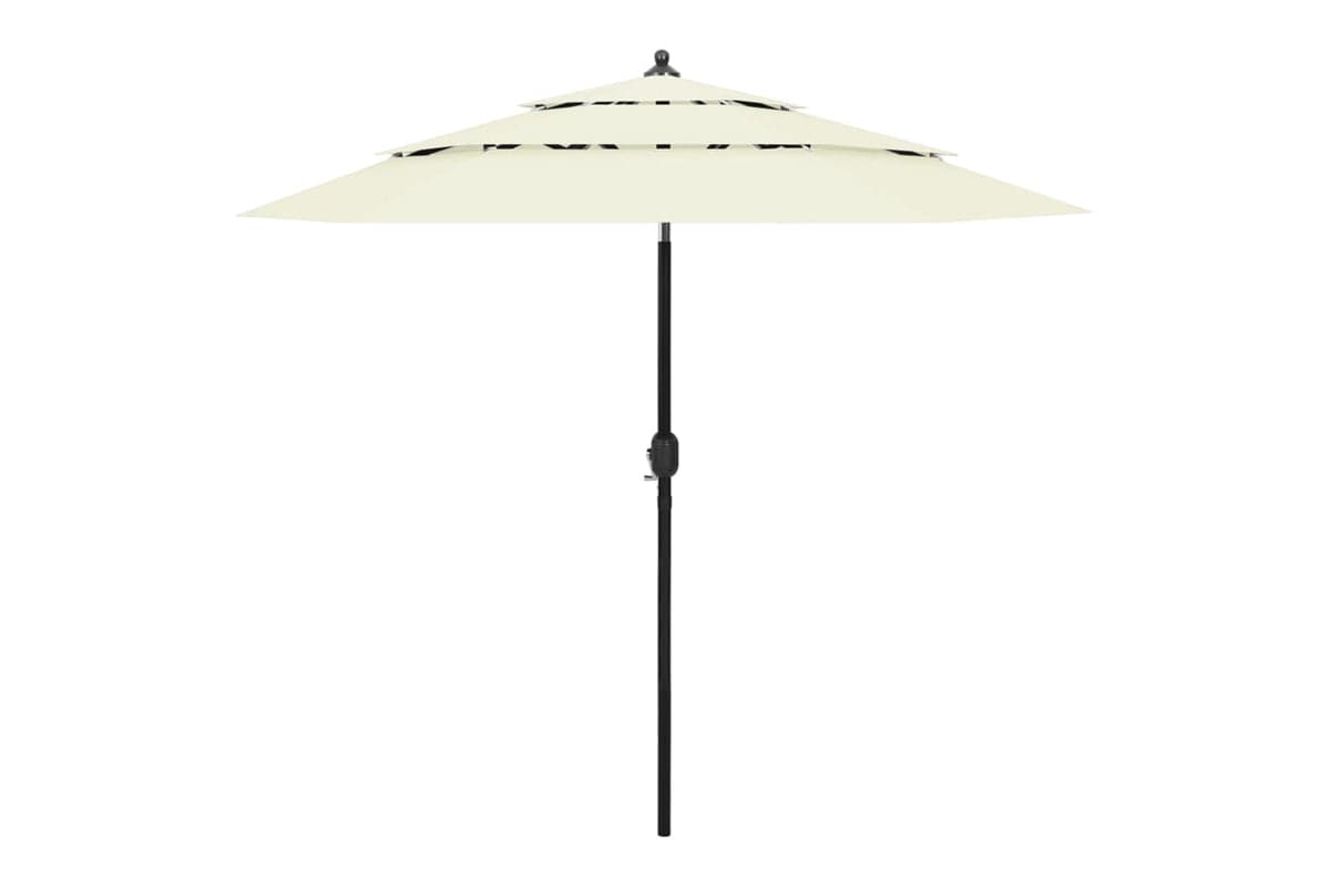 Vidaxl 313860 3-tier Parasol With Aluminium Pole Sand 2.5 M