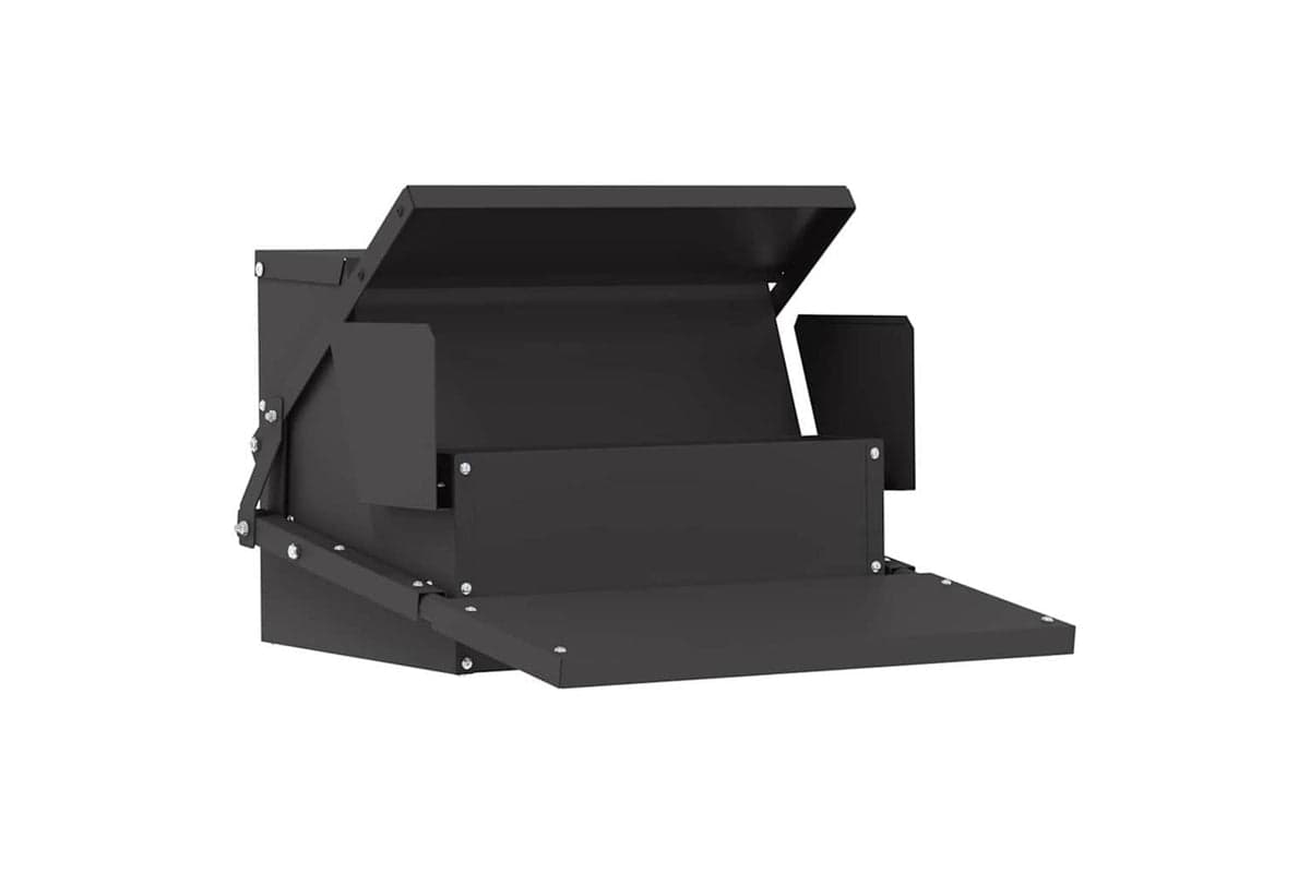 Vidaxl Chicken Treadle Feeder Black 50 X 40 X 29 Cm Cold-rolled Steel