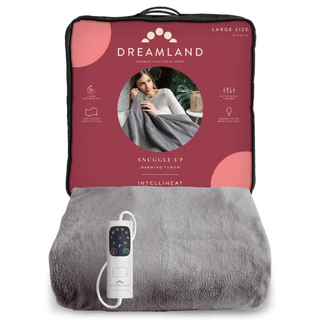 Dreamland Luxury Snuggle Up Heated Throw | Grey | 16707