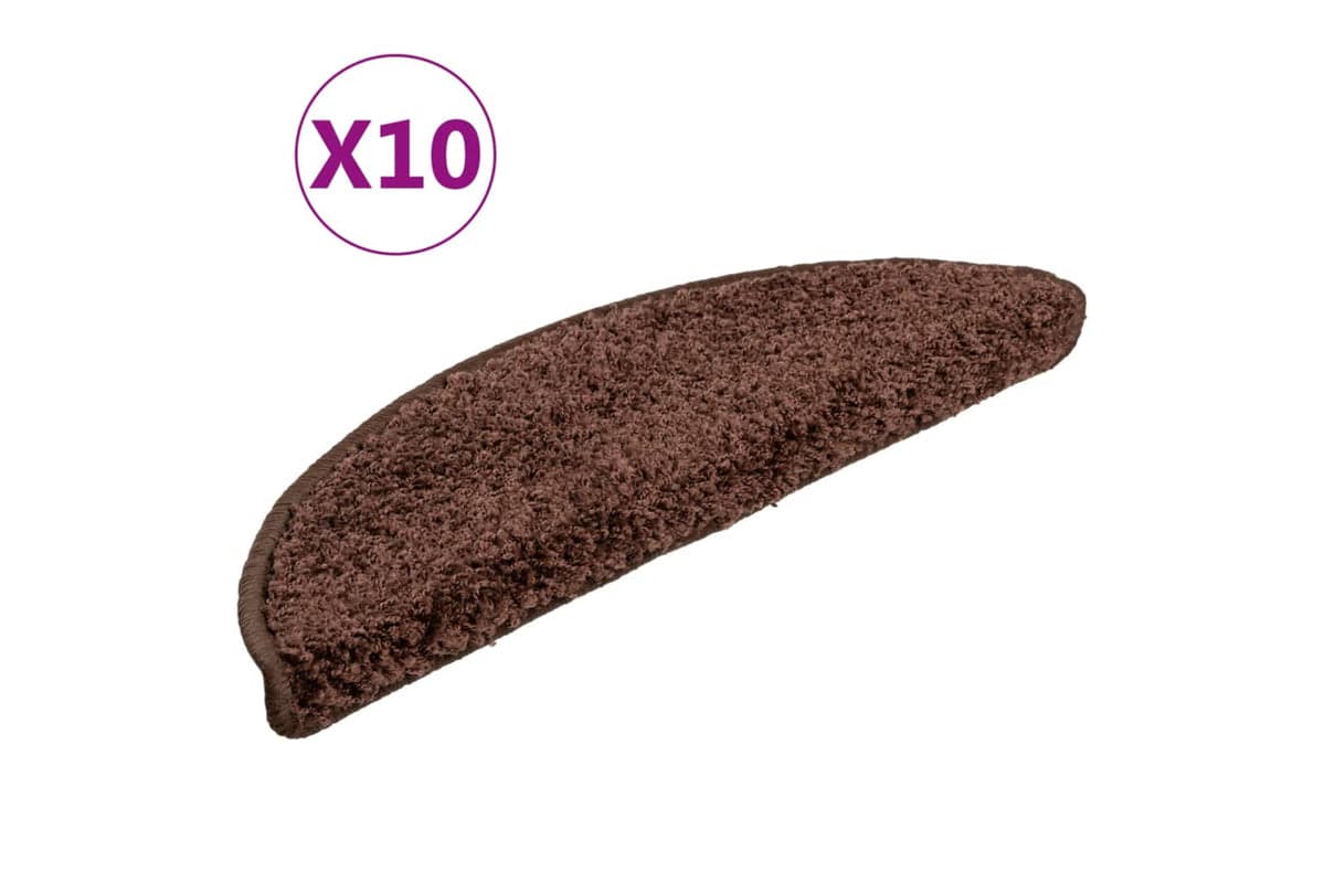 vidaXL Stair Mats 10 Pcs 56x17x3cm Brown