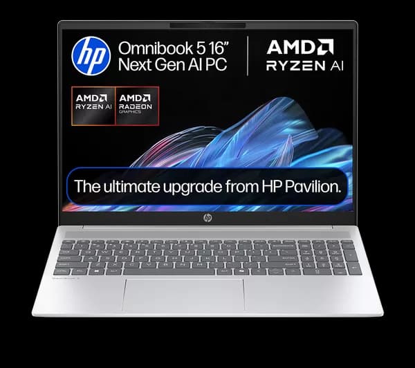 HP OmniBook 5 16" Laptop - AMD Ryzen AI 5, 256 GB SSD, Silver