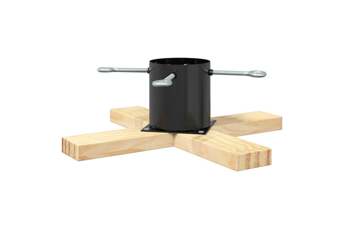 Vidaxl Christmas Tree Stand 173 Black 50 X 50 X 16 Cm Solid Pine Wood