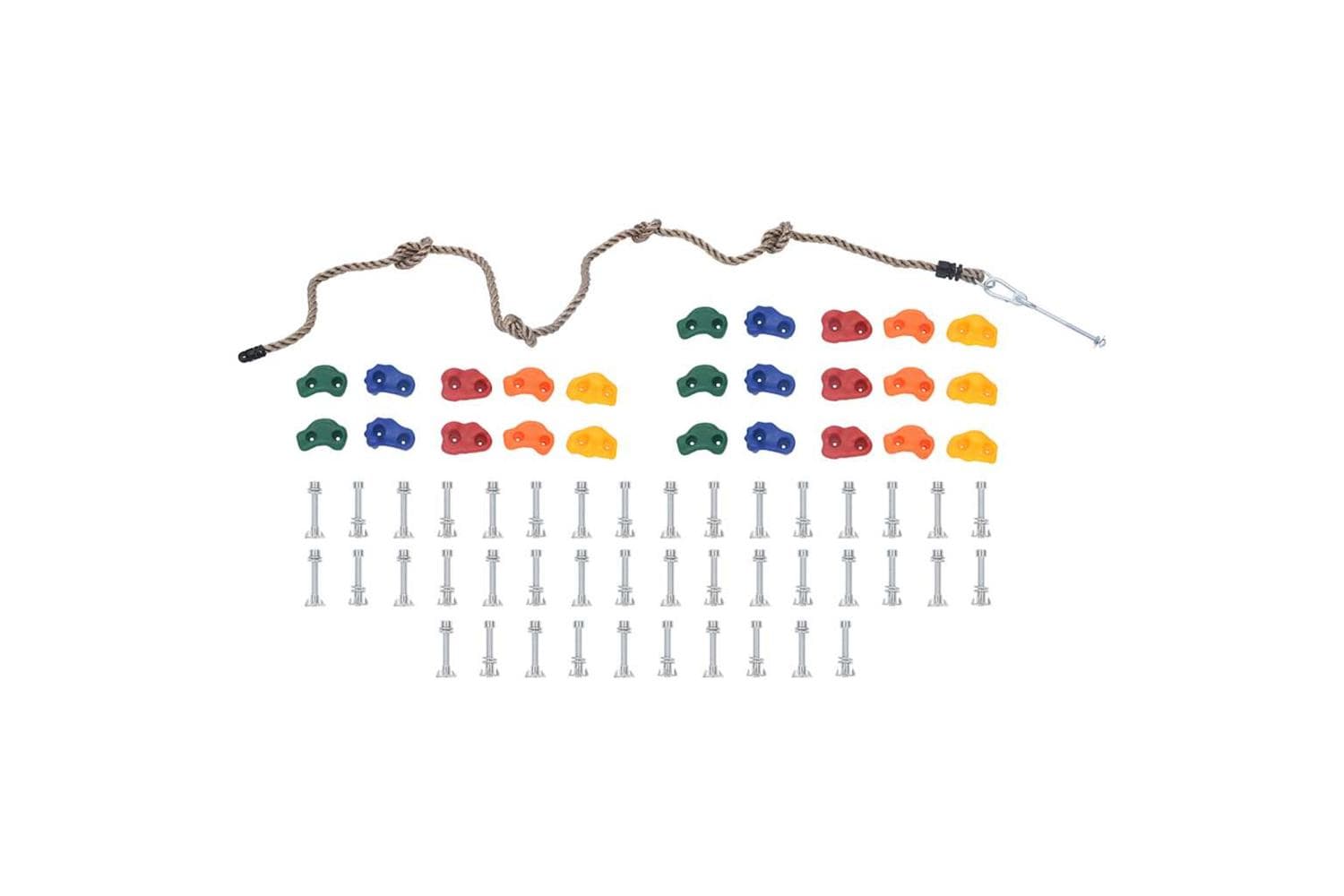 Vidaxl Climbing Stones With Rope 25 Pcs Multicolour