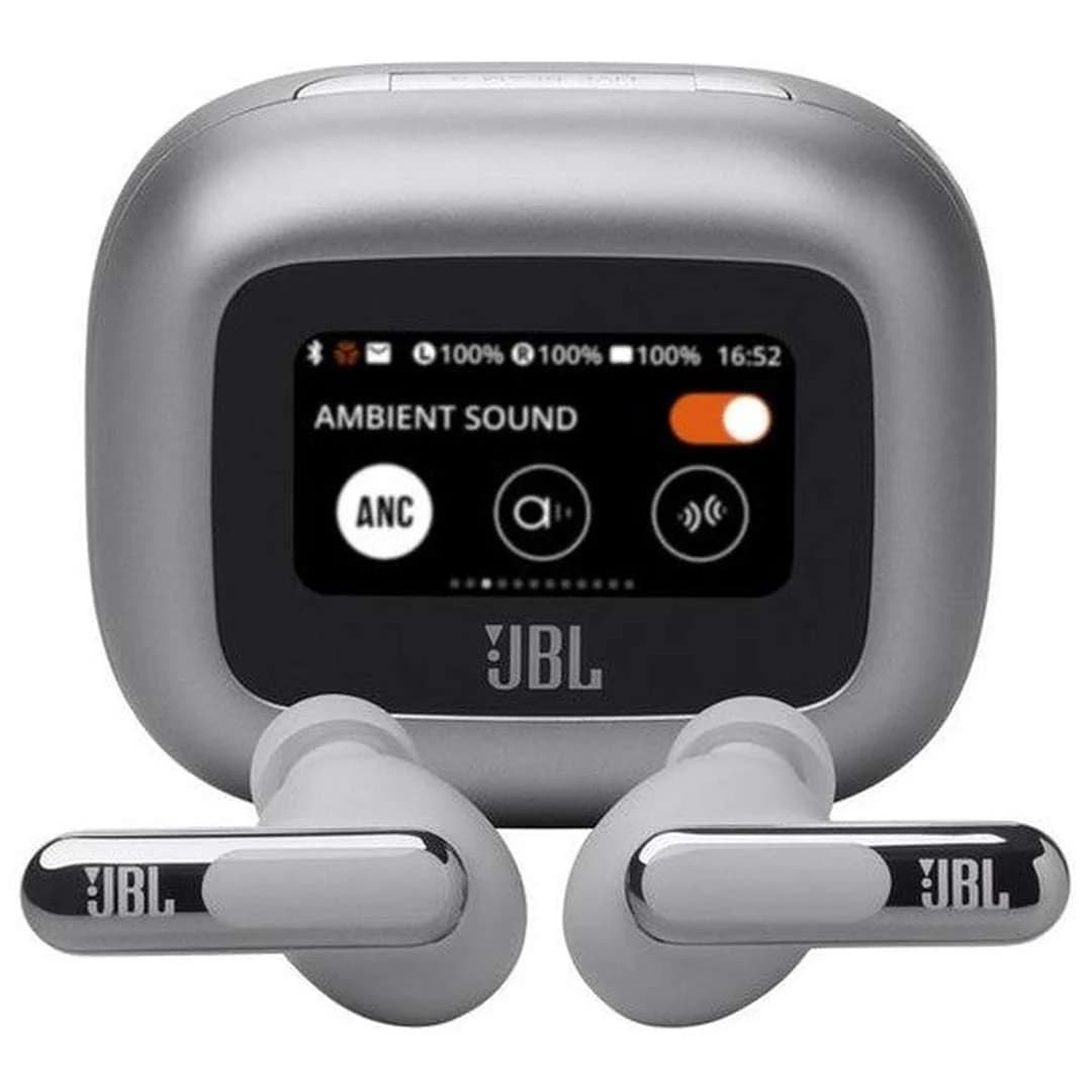 JBL Live Beam 3 10mm Hi-Res Wireless Earbuds - Silver | JBLLIVEBEAM3SIL