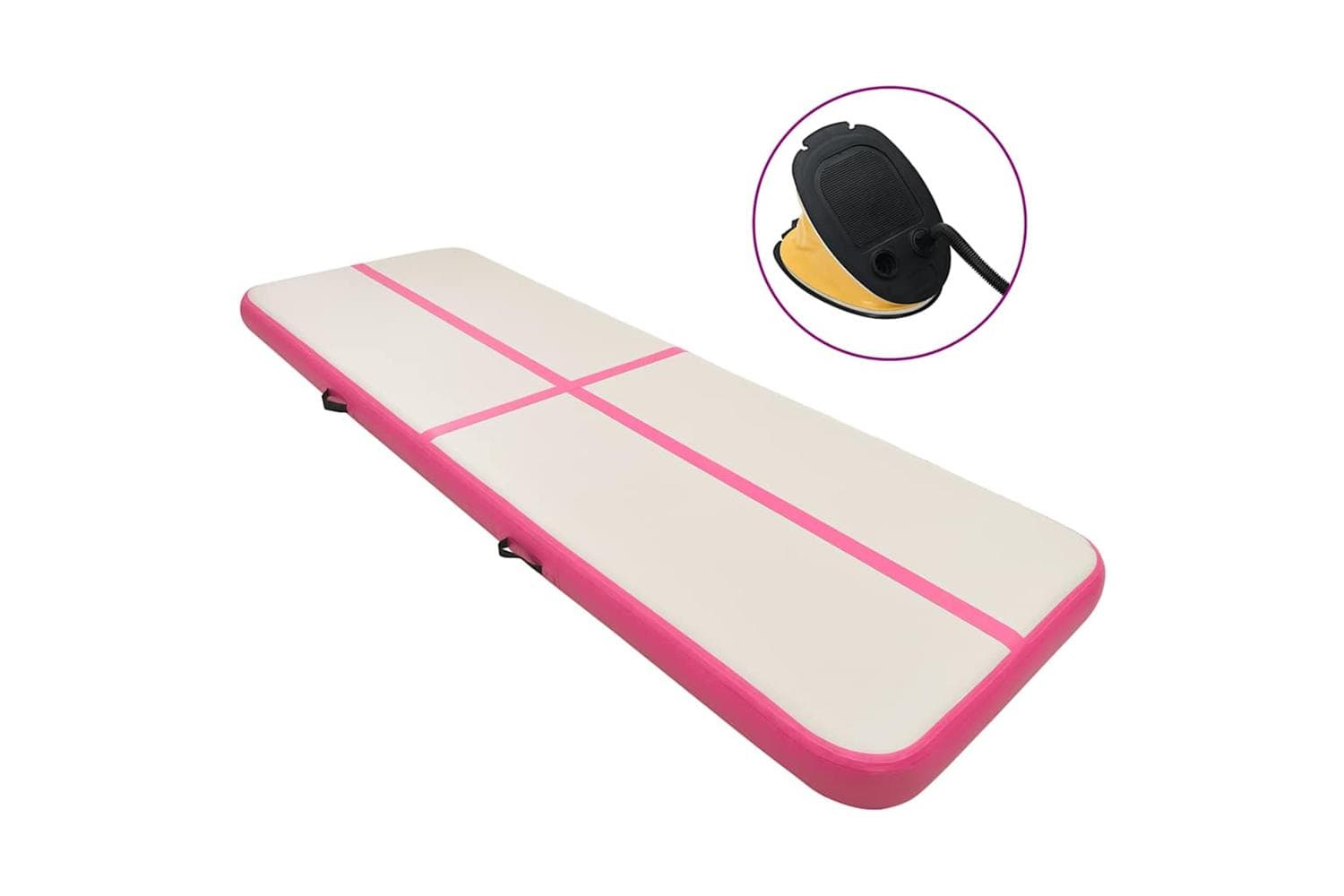 vidaXL 92691 Inflatable Gymnastics Mat With Pump 800x100x20cm Pvc Pink