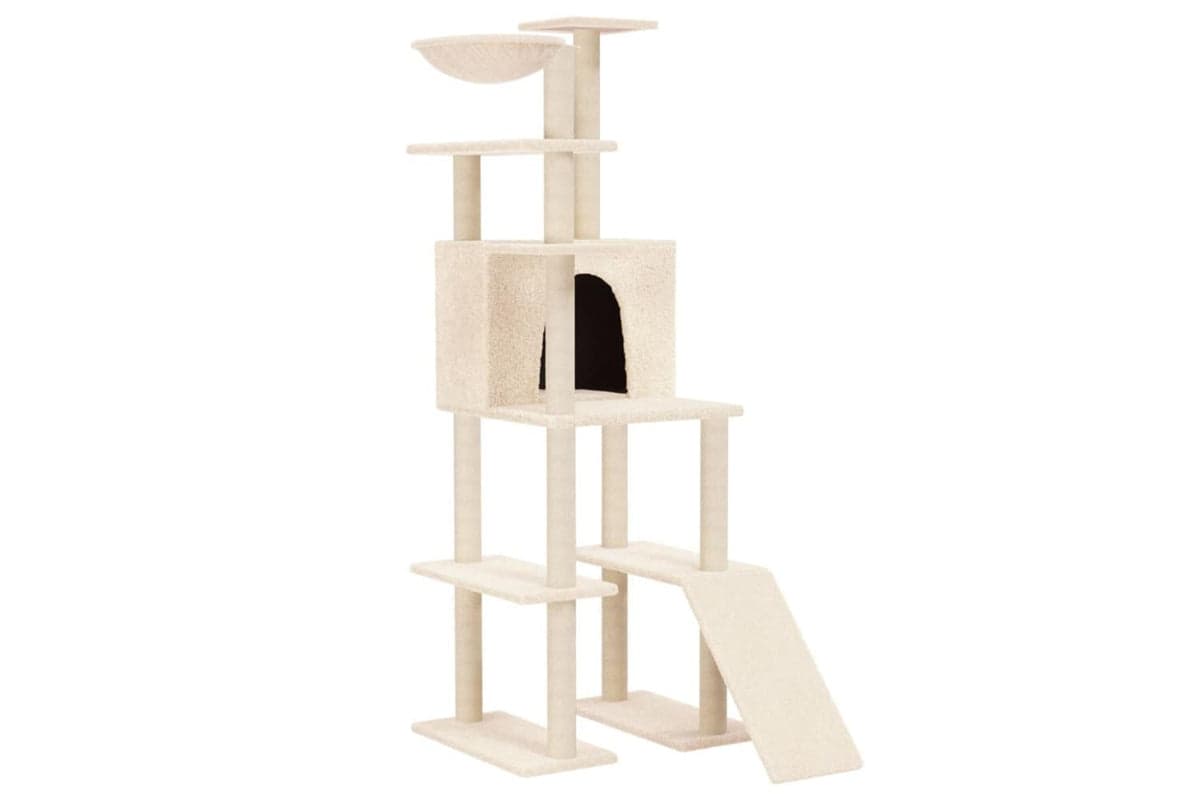 Vidaxl Cat Tree With Sisal Scratching Posts Cream 166 Cm