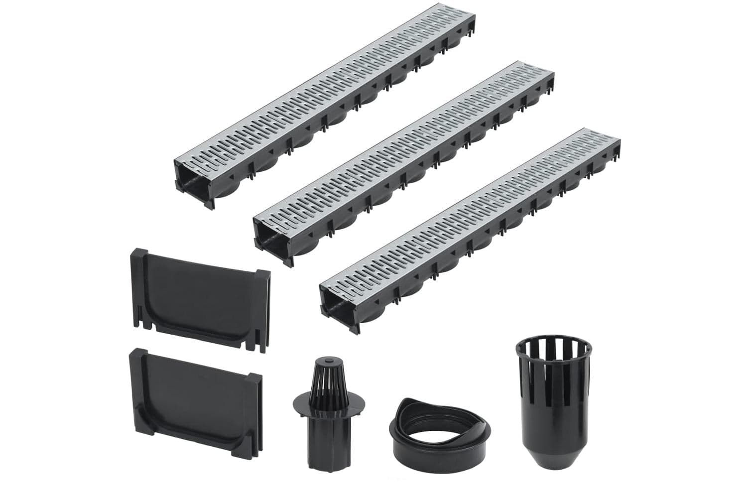 Vidaxl 142877 Drainage Channels 3 Pcs Galvanised Steel 3 M