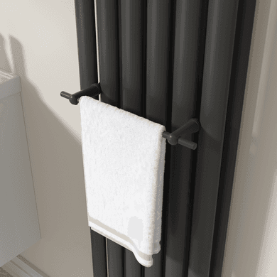 Black Designer Towel Holder for Steel & Electric Radiators - 320mm