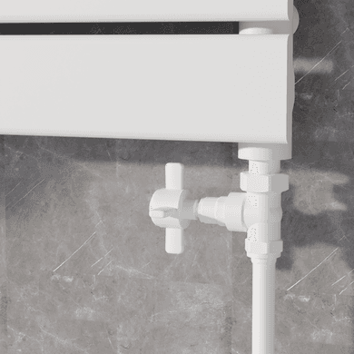 Maesta White Traditional Manual Straight Radiator Valves (pair)