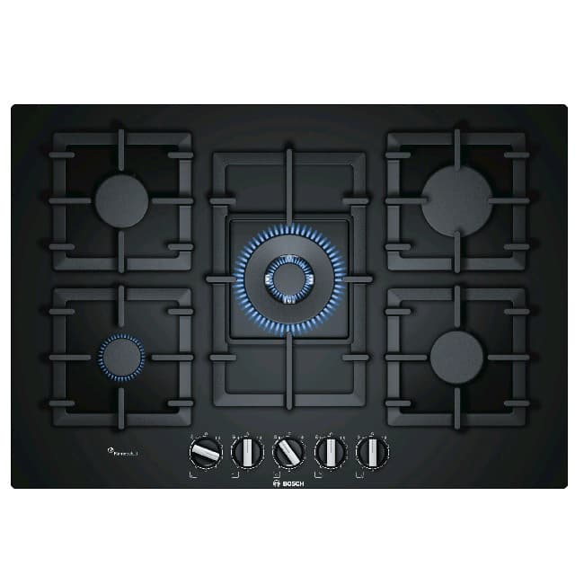 Bosch Series 6 75cm 5 Zone Gas Hob Black | PPQ7A6B90