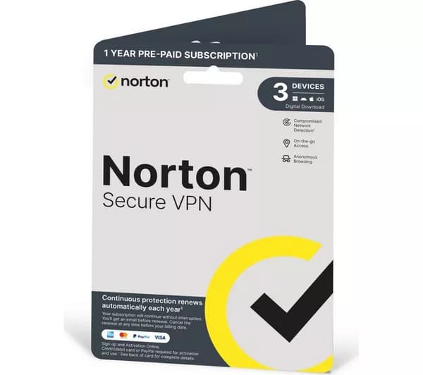 NORTON Secure VPN 2024 - 1 Year for 3 Devices