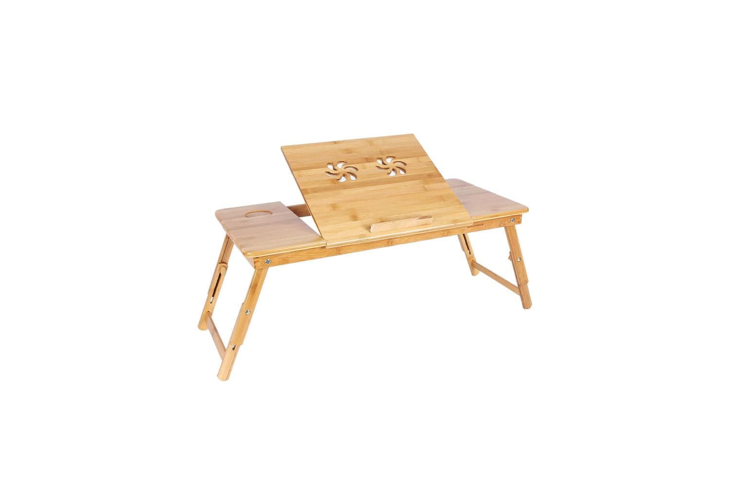 Songmics Tilting Top Laptop Desk | Natural Bamboo