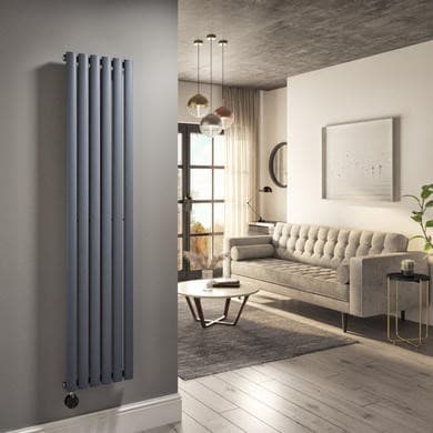 Anthracite Vertical Smart Electric Radiator with Wi-Fi Thermostat - 1000W - H1600xW354mm - Bathroom Safe