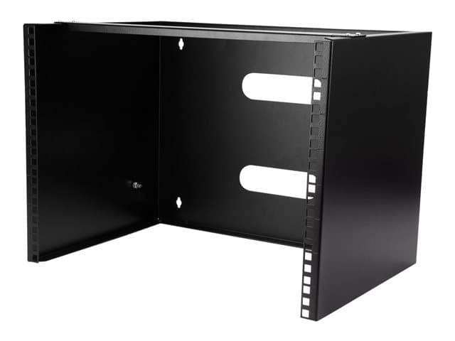 STARTECH.COM - Startech Wall Mount Patch Panel Rack - 4U Wall Mount Rack Shelf with Built in Shelf - 2 Post Open Frame Rack - Rack Shelf (WALLMOUNT8) - cabinet - 8U
