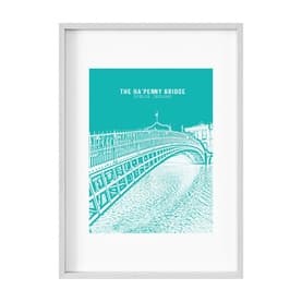 Landmark Ha'Penny Bridge Large Framed Print