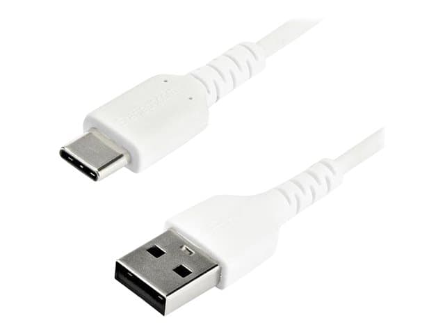 STARTECH.COM - StarTech 2m USB A to USB C Charging Cable, Durable Fast Charge & Sync USB 2.0 to USB Type C Data Cord, Rugged TPE Jacket Aramid Fiber M/M 3A White, Samsung S10, S20, iPad Pro, Pixel - Heavy Duty and Rugged - USB-C cable - USB to USB-C - 2 m