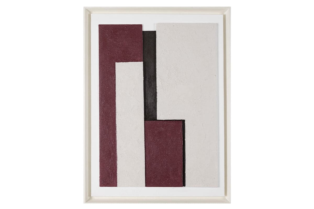 Avi Framed Canvas Wall Art | Mulberry | 80 x 60 cm