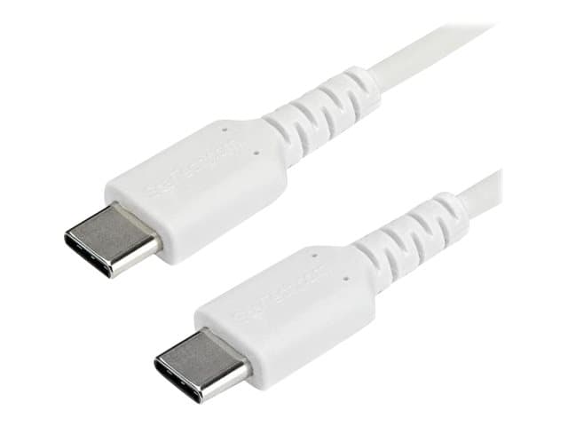 STARTECH.COM - StarTech 1m USB C Charging Cable, Durable Fast Charge & Sync USB 2.0 Type C to USB C Laptop Charger Cord, TPE Jacket Aramid Fiber M/M 60W White, Samsung S10, S20 iPad Pro MS Surface - Heavy Duty and Rugged - USB-C cable - USB-C to USB-C - 1 m