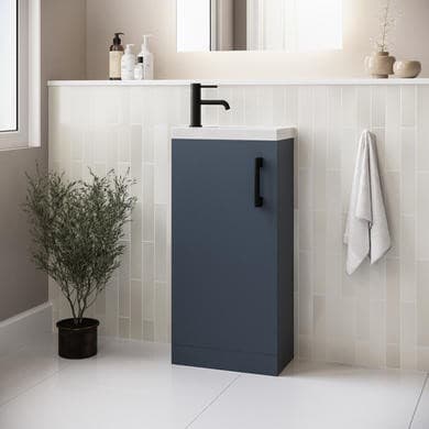 Ashford 400mm Blue Freestanding Cloakroom Vanity Unit