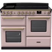 Rangemaster Estel Deluxe 110cm Induction Range Cooker - Pale Pink with Brass Trim | ESDLO110EIPPPK/AB1