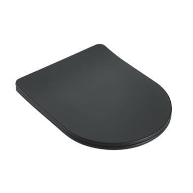 Matt Black Round Soft Close Toilet Seat with Quick Release - Oregon