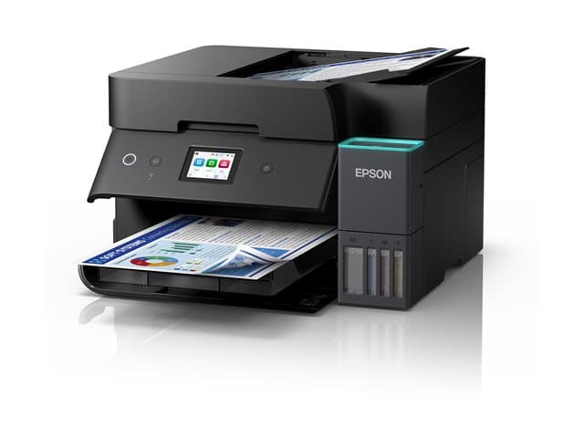EPSON - EcoTank ET-4950 - Multifunction printer - colour - ink-jet - ITS - A4 (210 x 297 mm) (original) - A4/Letter (media) - up to 18 ppm (printing) - 250 sheets - 33.6 Kbps - Wi-Fi(ac), USB, LAN - black