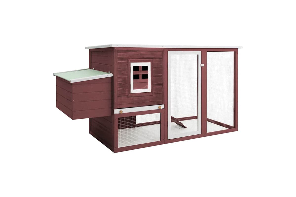 Vidaxl 170847 Outdoor Chicken Cage Hen House With 1 Egg Cage Brown Wood