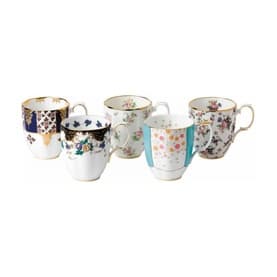 ROYAL ALBERT Set of Five 100 Years of Royal Albert Mugs